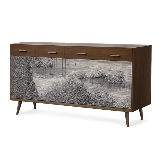 Sideboard Kommode mit Schubladen und Türen MDF Holzwerkstoff Holzdekor Braun 180 x 40 x 75 cm