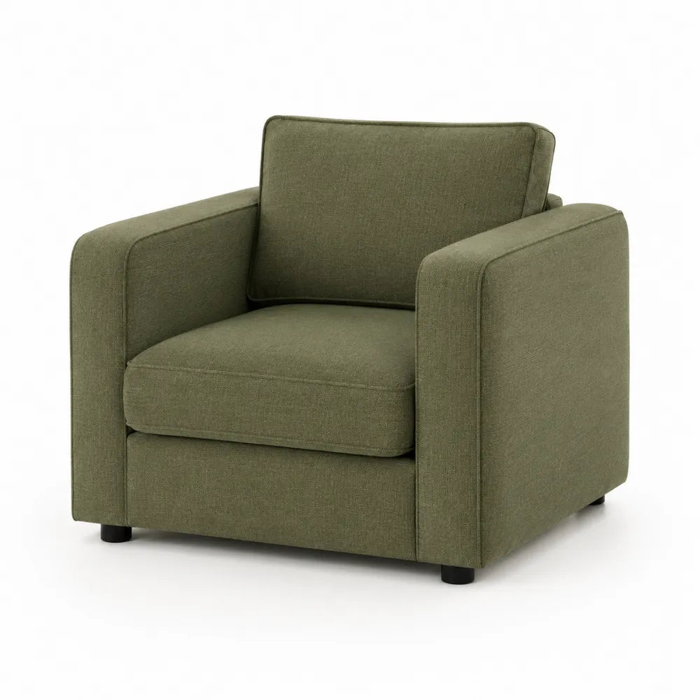 Sessel mit Armlehnen Polyesterbezug Polstersessel Grün 85 x 85 x 80 cm